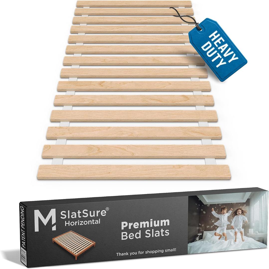 Meliusly Twin Bed Slats 38x75 Heavy Duty 0.6 Inch Thick Replacement Wood Slats for Twin Size Bed Frame, Slatted Bed Base with Under 2.5 Inch Spacing, Wooden Mattress Support Slats for Platform Bed