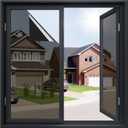 rabbitgoo One Way Window Privacy Film Window Tint for Home, Reflective Mirror Sun Blocking Heat Control UV Protection See Out Not in Office Door Covering, Black, 29.5 in X 6.5 Feet