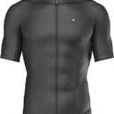 LAMEDA Mens Cycling Jersey Short Sleeve Biking Shirt with 3 Rear Pockets Moisture Wicking Breathable Quick Dry Bicycle Jersey (Large, Black)