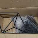 MyGift Indoor Wall Planter and Wooden Wall Display Shelves with Black Metal Frames Metal, 3Piece Set