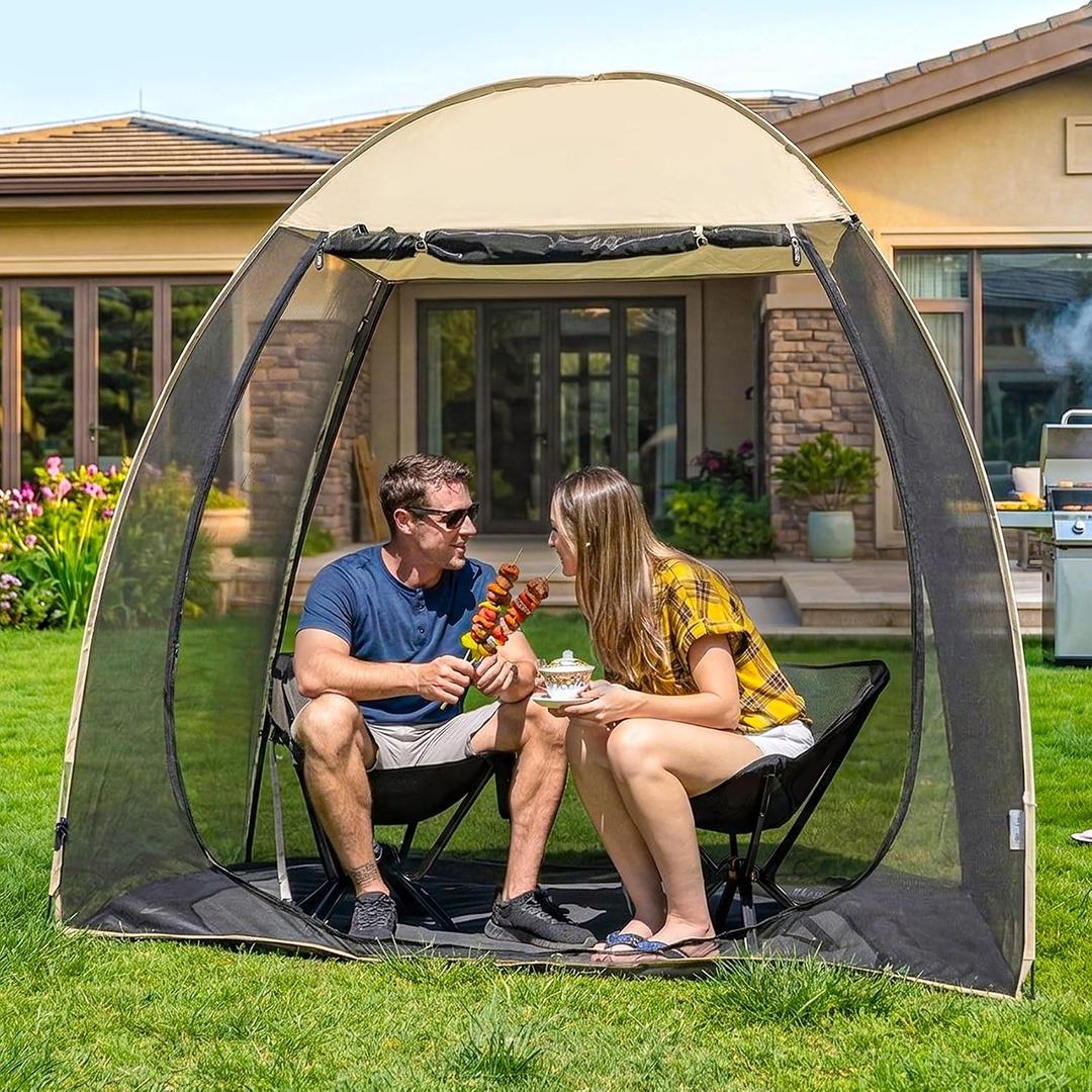 Alvantor® Pop Up Screen House Tent, 7'x4' Instant Camping Screen Room, Screen Gazebo Canopy for Patios/Deck/Backyard, Portable Mesh Tent with Shade Cloths, Easy Set Up, 2-3 Person, 7 x 4 x 6.5 FT