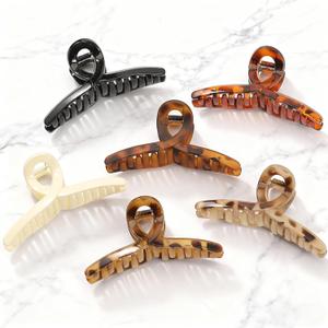 Auseibeely 6 Pcs Medium Tortoise Shell Claw Clip - 4.3 Inch Hair Clips for Women and Girls, Non-slip Hat Claw Clips for Thin/Medium Hair, Banana Jaw Clips Hair Accessories for Gift
