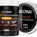 12oz Leather Recoloring Balm & 3.4oz Mink Oil Leather Conditioner kit,Black Leather Color Repair Kits for Couches, Leather Couch Paint Scratch Repair for Furniture Car Sofa Shoes Leather Dye