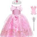 Pink Princess Costume with Accessory Girls for Halloween | 3-4Y