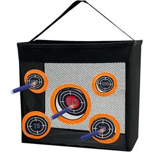 Shooting Practice Target Toy Storage Mesh Bag Compatible with Nerf Darts, Portable & Foldable Dart Zone for Kids Boys Girls 6+