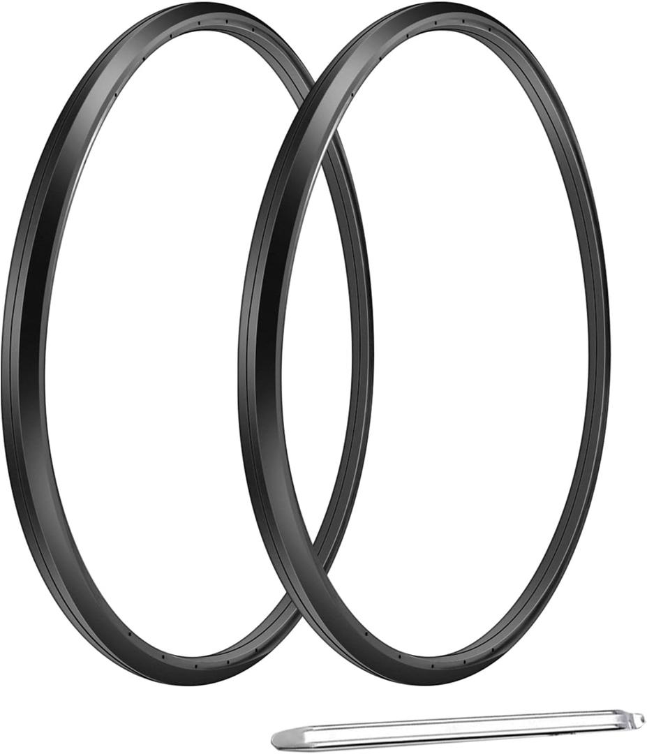 Wheelchair Rear Wheel Replacement Tire, 24 "X 1" Universal Flat-Free Polyurethane Tire,Equipped with installation tools, Wheelchair accessories for all brands(1 Pair) (Black)