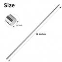 2Pcs 1/4" OD 304 Stainless Steel Rod 36" Length Round Metal Shaft Rods