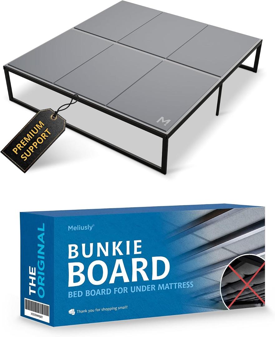 Meliusly Low Profile Bunkie Board California King (72x84) - Non-Slip Breathable Bed Support Board for Slatted Bed Frame, Anti-Sag Under Bed Support, Noise Minimizing Moisture Resistant