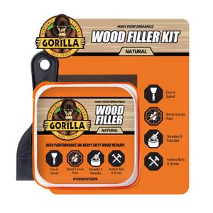 2 x Gorilla All Purpose Wood Filler Wood Repair Kit with Putty Knife and Sanding Block