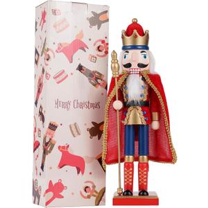 COMBIUBIU 15" Christmas Decorations Nutcracker Ornaments,Wooden Nutcracker Figures Soldier,Festive Collectible Christmas Nutcracker Doll Gift forTable Desktop Fireplace Thanksgiving Gift