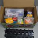 Funwee Steam Track Train Set for Toddlers, Magnetic Connection Train Toys w/Lights & Sounds, Electric Cartoon Choo Choo Train, Toy Train Christmas Birthday Gift for Toddlers 2 3 4 5+ Boy Girl (Blue)