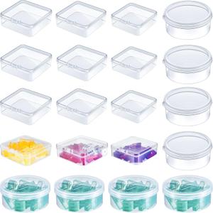20 Pcs Clear Board Game Tokens Storage Containers Trays Clear Plastic Beads Storage Containers Box Assorted Sizes Storage Boxes Game Components with Lids Pieces, Dice, Tokens, Beads