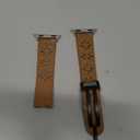 Leather Bands Compatible with Apple Watch, Magnetic Buckle Lace Beaded Handmade Strap for Women iWatch Ultra SE Series 10 9 8 7 6 5 4 3 2 1 (Light Brown), Size: 38/40/41mm