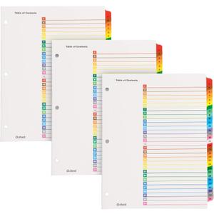 Oxford 1-31 Tab Dividers for 3 Ring Binders, Numbered Tab Dividers, Multicolor Numbered Binder Dividers, 3 Sets (89402)
