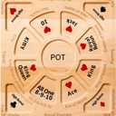 Rotating Solid Beechwood Michigan Rummy Play Mat, 16" x 16", 16 x 16 x 0.8 inches