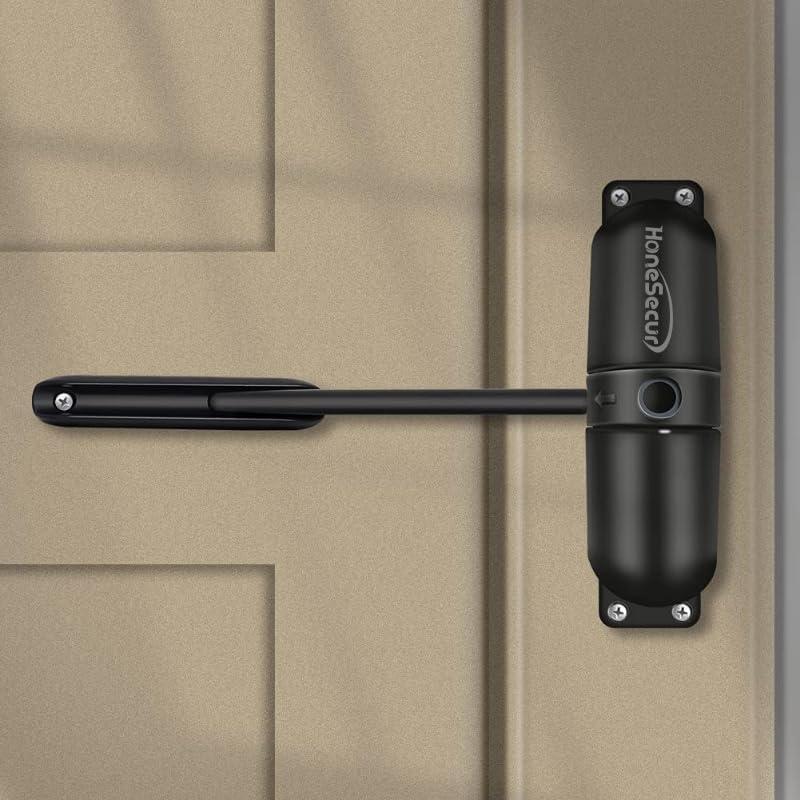 Safety Spring Door Closers, Adjustable Closing Hinge, Automatic Stopper Fire Rated, Convert Hinged Doors to Self Closing - Black