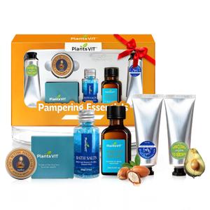 Pampering Gift for Women - Self Care Valentine's Day Gifts Set, 6 Travel Size Essentials, Moroccan Argan Oil, Beef Tallow, Avocado Oil, Shea Butter, Bath Salt, Candle, Hair & Hand Repair, Foot Cream