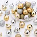 72Pcs Gold Silver Ornaments Balls, Decorative Shatterproof Hanging Christmas Balls Ornaments for Christmas Tree Home Office Decor Present for Party Wedding, 1.6Inch