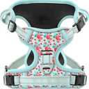 Timos No Pull Dog Harness, Release at Neck Reflective 3 Snap Buckles Adjustable No Choke Pet Vest with Front & Back 2 Leash Clips, Soft Padded Control Training Handle for Small Medium Large Dogs (Medium (Pack of 1))