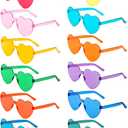 14/16/18 Pairs Heart Shaped Sunglasses Candy Color Rimless Fun Heart Glasses for Women Party Favors