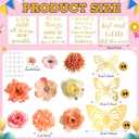 Feifeiya 36 Pcs DIY 2026 Graduation Cap Decorations Accessory Kit Include Faux Flower Heads Graduation Quotes Glitter Stickers 3D Butterfly for Grad Cap Topper DIY Gift(Orange,Inspirational)