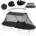 Pop up Mosquito Tent for Camping, 86.6 x 41 x 35 Inch Bug Net Tent with Instant Automatic Setup, Lightweight Portable Screen Net Fits Most Camping Cot for Outdoor Hiking Travel(Black), 86.61 x 41.34 x 35.43"