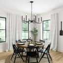 Generies Black Farmhouse Chandelier 8 Lights,Modern Industrial Iron Pendant Lighting, Classic Rustic Candle Ceiling Light Fixture for Bedroom Living Dining Room Kitchen Island