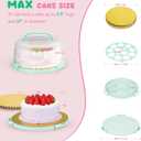 Cake Carrier With Lid And Handle, Bpa-Free Cake Holder With Lid For 10 Inch Round Cake Carrier With 10 pcs Round Golden Cake Boards And Portable Insulated Bag