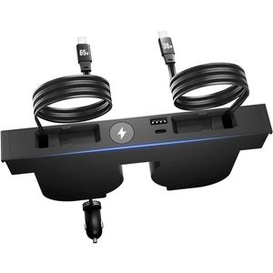 USB Hub for Tesla Model Y Juniper Accessories 2026 & Model 3 Highland 2025 Accessories, Hidden Console Phone Charger Hub Compatible with Apple Watch, Center Interior (2-Type C+Watch Charging)