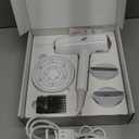 T3 Featherweight StyleMax Professional Ionic Hair Dryer with Custom Heat Automation & 4 Attachments,Fast Drying,Lightweight with 5 Heat & 3 Speed Settings,2 Concentrators,Diffuser & Smoothing Comb (1" Clip Iron, White)