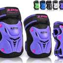 2PM SPORTS Knee Pads for Kids, Wrist Guards Knee and Elbow Pads Set with Drawstring Bag, Protective Gear Set for Girls Boys Roller Skating Cycling Skateboard