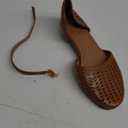 MaxMuxun Womens Roman Ankle Strap Cage Closed Toe Flat Sandals (9, Brown)