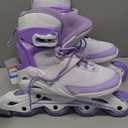 COSMOID Women's Adult Fitness Inline Skate, Outdoor Street Blades Roller Adult Female, Professional Fitness Roller Skates Blades, White and Purple, Size: Women6.5/Men6