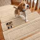 GORILLA GRIP Stair Treads for Wooden Steps,12 Pack Peel and Stick, Multi-Surface Use, Machine Washable Carpet Runners, Indoor Rugs for Stairs, Pet Friendly, Universal Size, Beige, 8x28 Inches