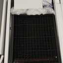 DWANTON Dog Crate Furniture with Cushion, Wooden Kennel Table with Double Doors, Indoor Dog House, Large Size, 38.5" L, Black+Rustic Brown