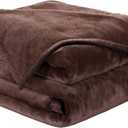 Soft Twin Size Blanket All Season Warm Fuzzy Microplush Lightweight Thermal Fleece Blankets for Couch Bed Sofa,66x90 Inches,Chocolate