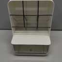 Pen Organizer for Desk, Desk Organizer with Drawer, Multi-Functional Pencil Holder with 6 Compartments and 1 Drawer Organization Storage Accessories for Office Home School Workspace (White)