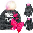 Nickelodeon JoJo Siwa Hugs & Bows Girls Winter Hat and Gloves Cold Weather Set, Age 4-7