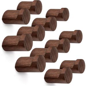 Roowest 12 Pack Wood Wall Hooks Natural Wooden Coat Hooks Wall Mounted Handmade Rustic Decorative Modern Hanging Backpack Hanger for Towel Mug Clothes Holder Heavy Duty Entryway Peg