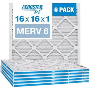 Aerostar 23x21x1 MERV 6 Pleated Air Filter, AC Furnace Air Filter, 6 Pack