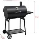 Royal Gourmet CC1830 30 Inch Barrel Charcoal Grill with Side Table, Outdoor BBQ Grill with 627 Sq. In. Cooking Space for Backyard, Patio and Parties, Black 