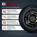 Spare Tire Kit Compatible with 2017-2026 Civic- Includes 17x4 Black Rim, 135/80R17 Spare Wheel, 25.5” Rolling Diameter, Includes car Jack kit and tire Carrying Case