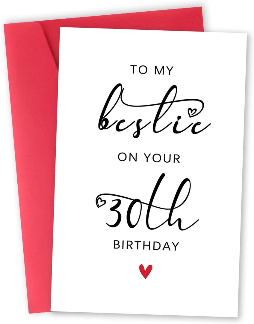 3 x Bestie 30th Birthday Card, 30th Birthday Card for Her Women Best Friend, 30th Birthday Gifts for Sister Female Friend, To My Bestie On Your 30th Birthday