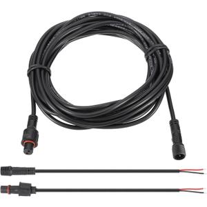 PATIKIL 16.4Ft 2 Pin Extension Cable Wire, 22AWG Waterproof IP67 Extension Cord with 7.87" Male Female Connector kit for Boat Car Truck Indoor/Outdoor Solar LED Strip Light, Black