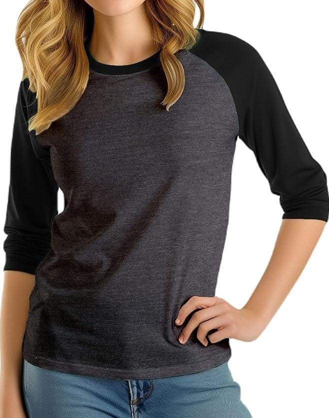 3/4 Sleeve Tops for Women - Casual Fashion Blouse Baseball Style Tees Three Quarter Raglan Shirt Women