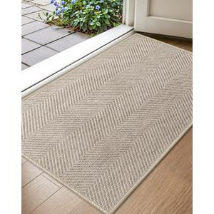 Color&Geometry Ultra Thin Indoor Door Mat 24"x36" Entrance Mat, Oatmeal