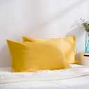Evolive Ultra Soft Brushed Microfiber Standard Size 20"x30" Pillowcases Pair Set of 2 with Envelope Closure (Spicy Mustard, 20"x30" Standard)