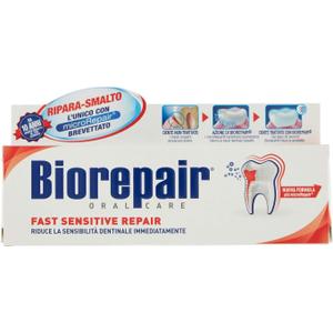 Biorepair: "Fast Sensitive Repair" Toothpaste with micro Repair, New Formula - 2.5 Fluid Ounce (75ml) Tube [ Italian Import ]