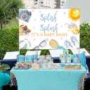 Sursurprise Pool Baby Shower Decorations, 5x3 ft Splish Splash Its A Baby Bash Backdrop Banner Photography Background Photo Studio for Summer Beach Swimming Pool Party Supplies