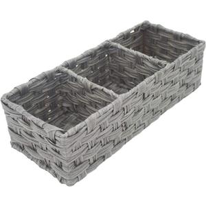 Toilet Paper Basket for Tank Topper, Woven Storage Box Cube Basket Bin Container, Shelf Cabinet (Grey 1pc) (14.17''L x 5.90''W x 3.93''H)